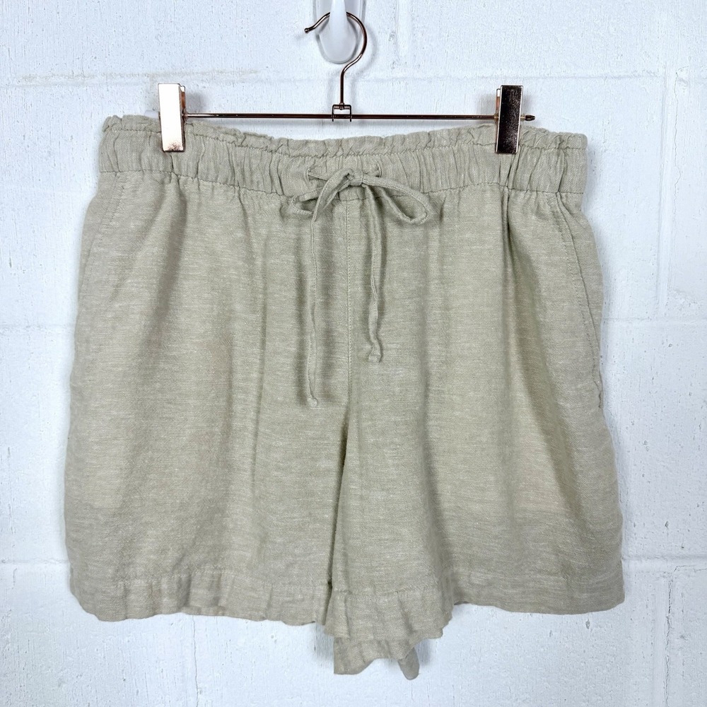 Gap Tan Pull-On Drawstring Linen Blend Shorts‎ Coastal Neutral Capsule Minimal L